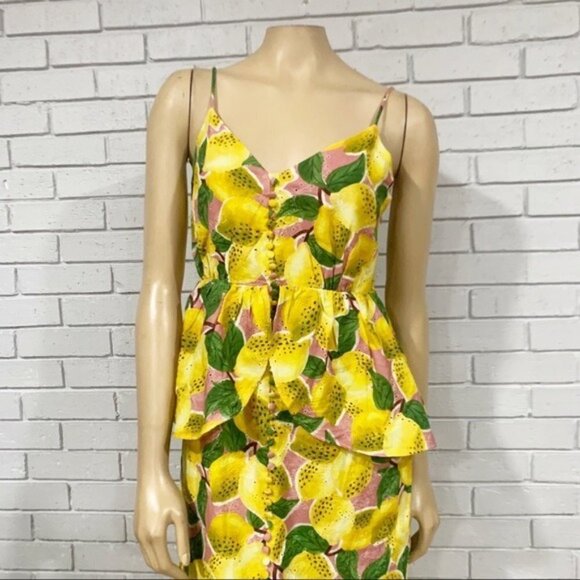 Farm‎ Rio Fresh Lemons Ruffle Midi Dress - Picture 2 of 13